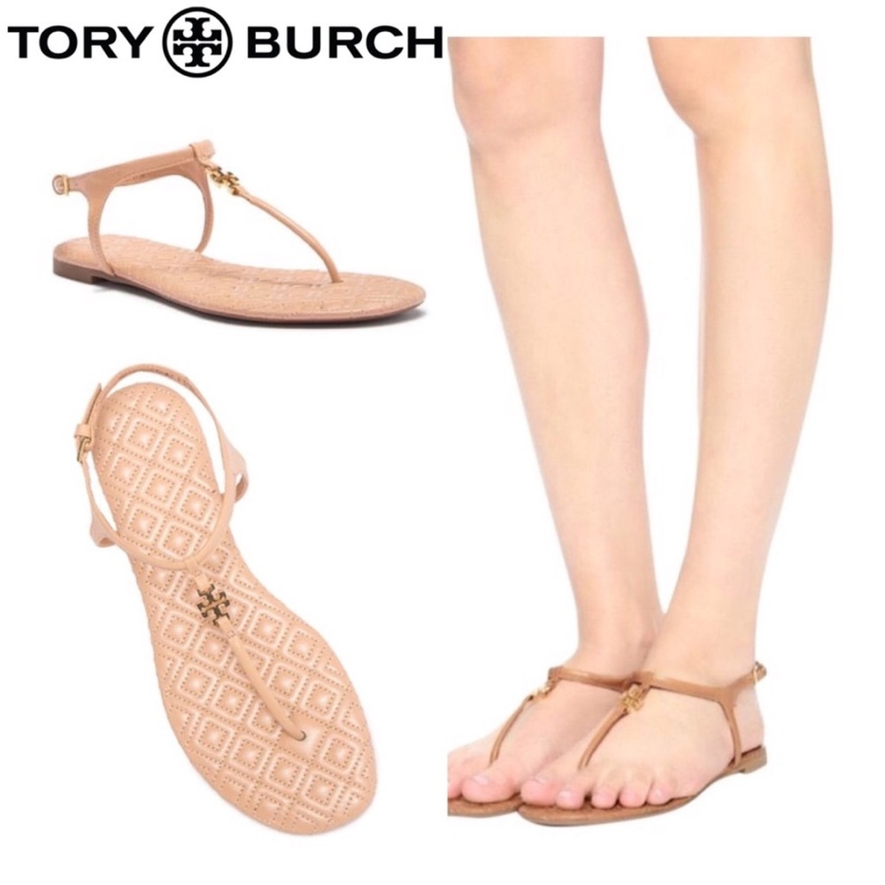 Tory Burch MARION Flat sandals
euc 
perfect neutral tone 
beige/gold tone 
8.5